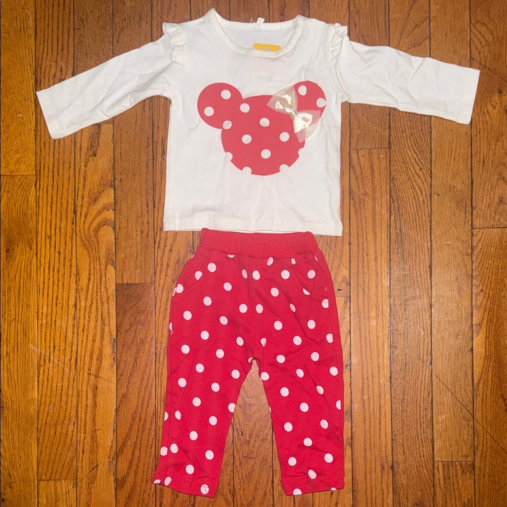 Baby Girl Polka Dot Minnie Mouse Outfit